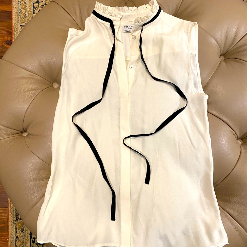 Frame silk sleeveless blouse